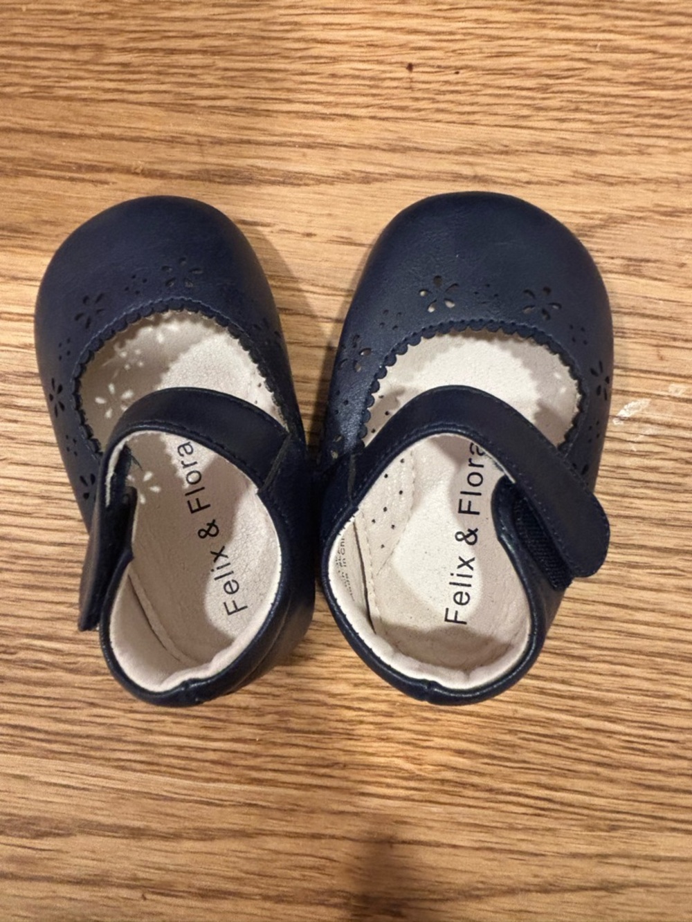 Felix & Flora Navy Mary Jane Baby Walker Shoes